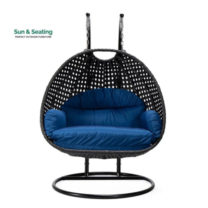 Fino Double Seater Hanging Swing With Stand For Balcony Garden Swing (Dark Grey) Swings