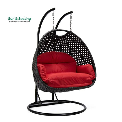 Fino Double Seater Hanging Swing With Stand For Balcony Garden Swing (Dark Grey) Swings