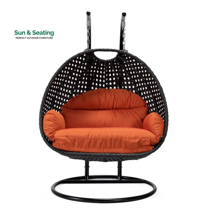 Fino Double Seater Hanging Swing With Stand For Balcony Garden Swing (Dark Grey) Swings