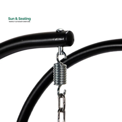 Fino Double Seater Hanging Swing With Stand For Balcony Garden Swing (Dark Grey) Swings