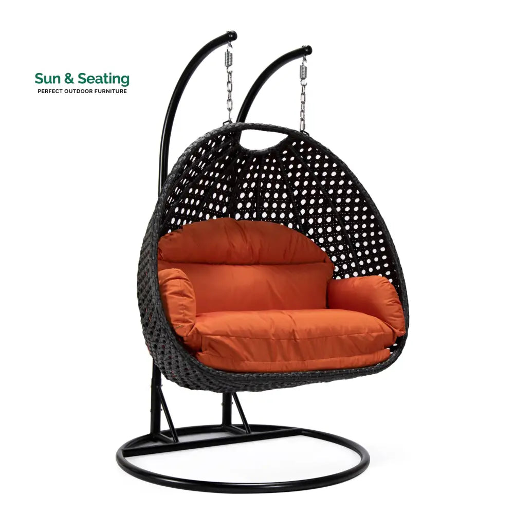Fino Double Seater Hanging Swing With Stand For Balcony Garden Swing (Dark Grey) Swings