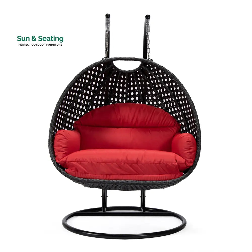 Fino Double Seater Hanging Swing With Stand For Balcony Garden Swing (Dark Grey) Swings