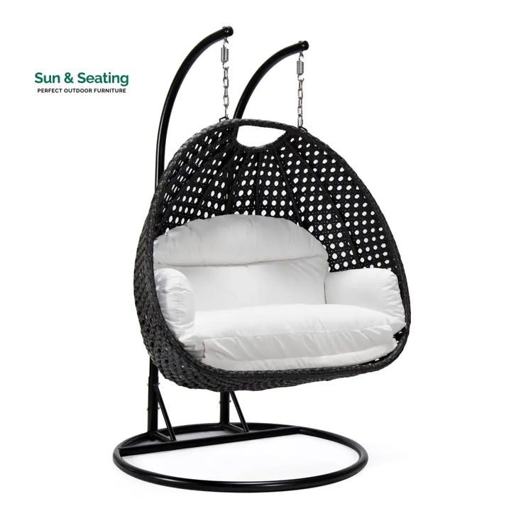Fino Double Seater Hanging Swing With Stand For Balcony Garden Swing (Dark Grey) Swings