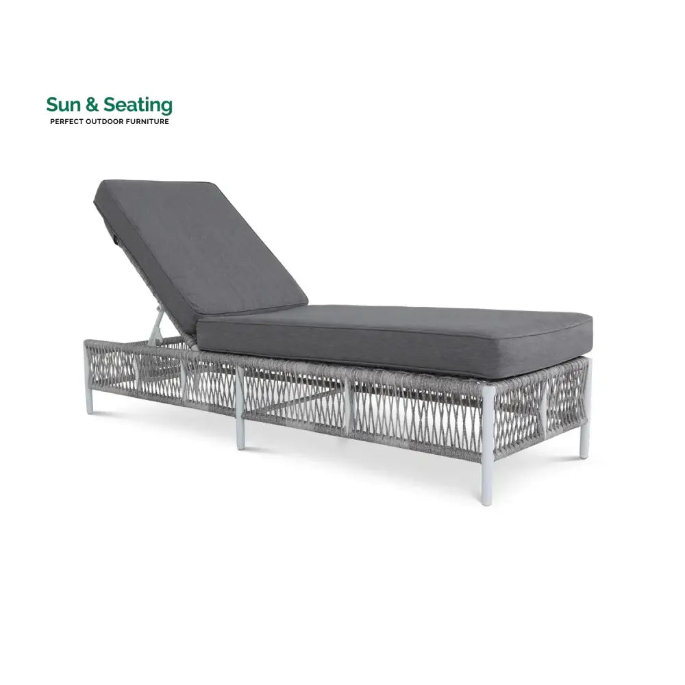 Fiora Outdoor Rope Lounge Chairs Set of 2 with Thick Cushions Lounger Set