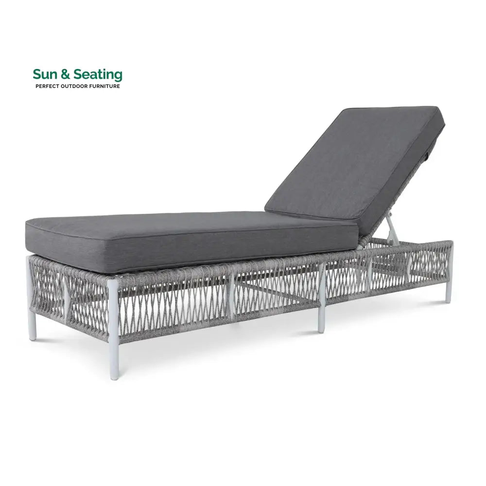 Fiora Outdoor Rope Lounge Chairs Set of 2 with Thick Cushions Lounger Set