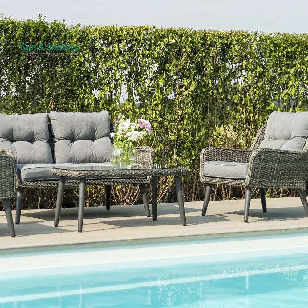 Fiorentino Outdoor Sofa Set 2 Seater 2 Single seater and 1 Center Table (Grey) Sofa Sets