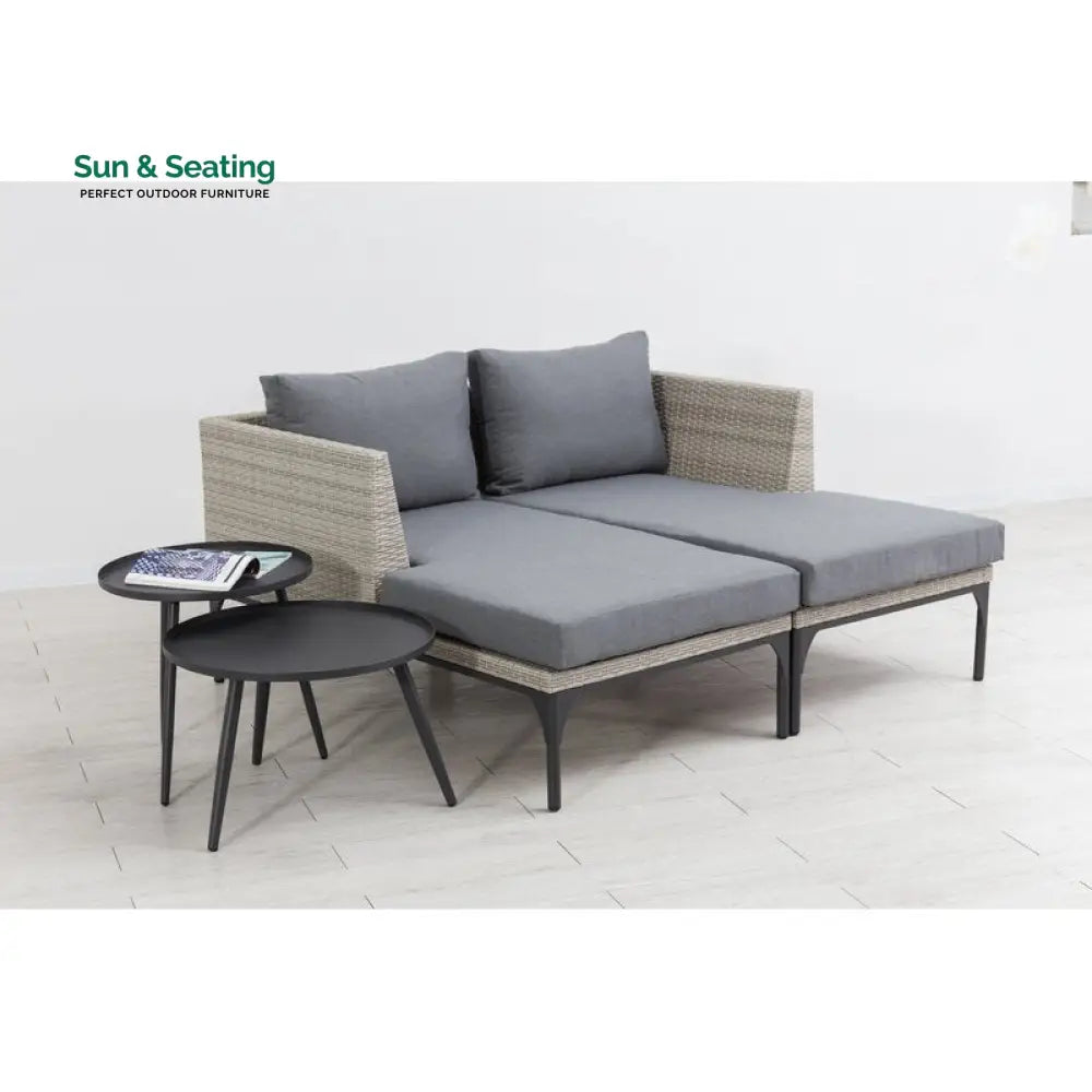 Flax Outdoor Swimming Poolside Lounger Set of 2 (Seashell) Loungers