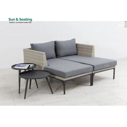 Flax Outdoor Swimming Poolside Lounger Set of 2 (Seashell) Loungers