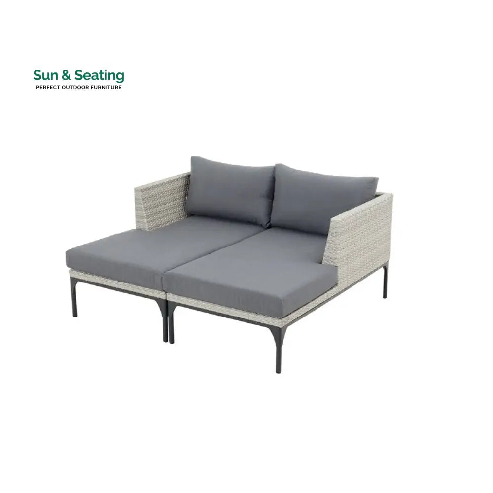 Flax Outdoor Swimming Poolside Lounger Set of 2 (Seashell) Loungers