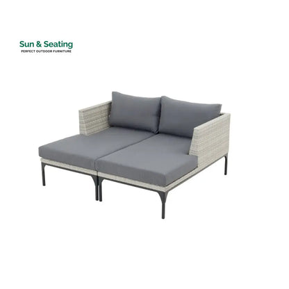 Flax Outdoor Swimming Poolside Lounger Set of 2 (Seashell) Loungers