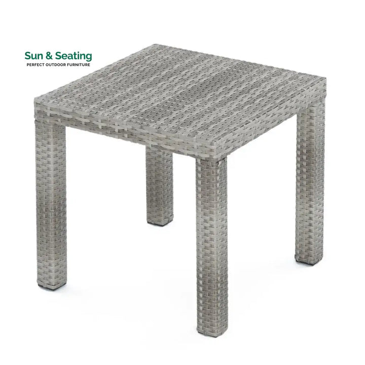 Floriana Outdoor Patio Sofa Set 3 Seater 2 Single Seater 2 Footstool 1 Side table and 1 Center Table (Silver) Sofa Sets