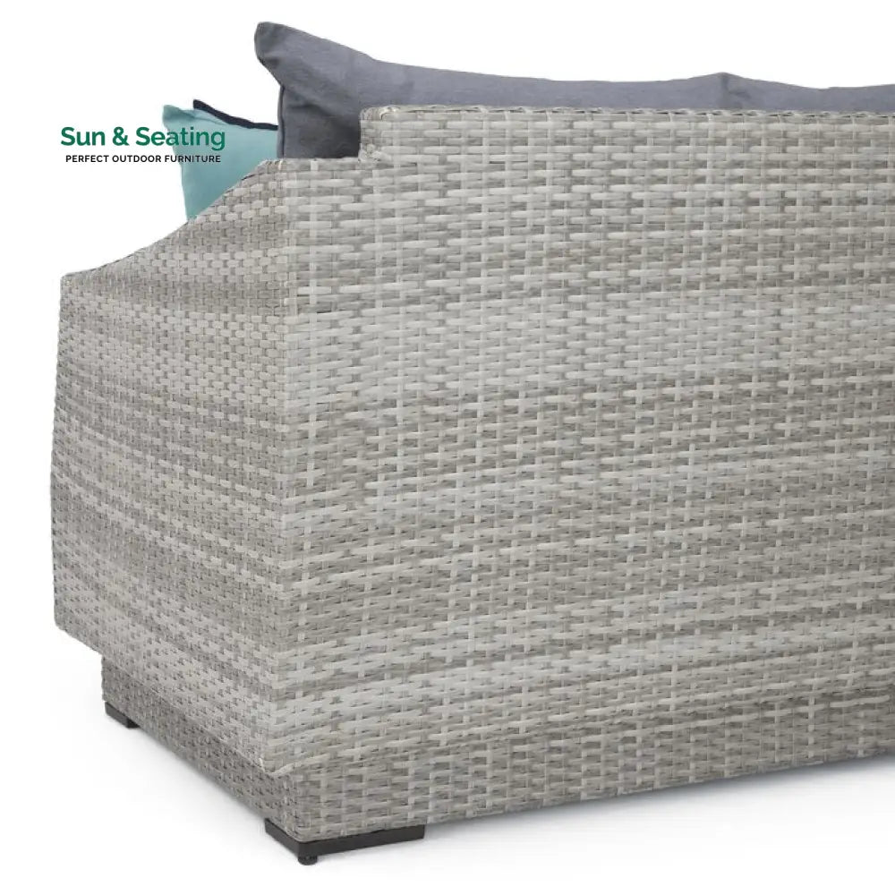 Floriana Outdoor Patio Sofa Set 3 Seater 2 Single Seater 2 Footstool 1 Side table and 1 Center Table (Silver) Sofa Sets
