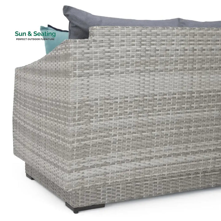 Floriana Outdoor Patio Sofa Set 3 Seater 2 Single Seater 2 Footstool 1 Side table and 1 Center Table (Silver) Sofa Sets