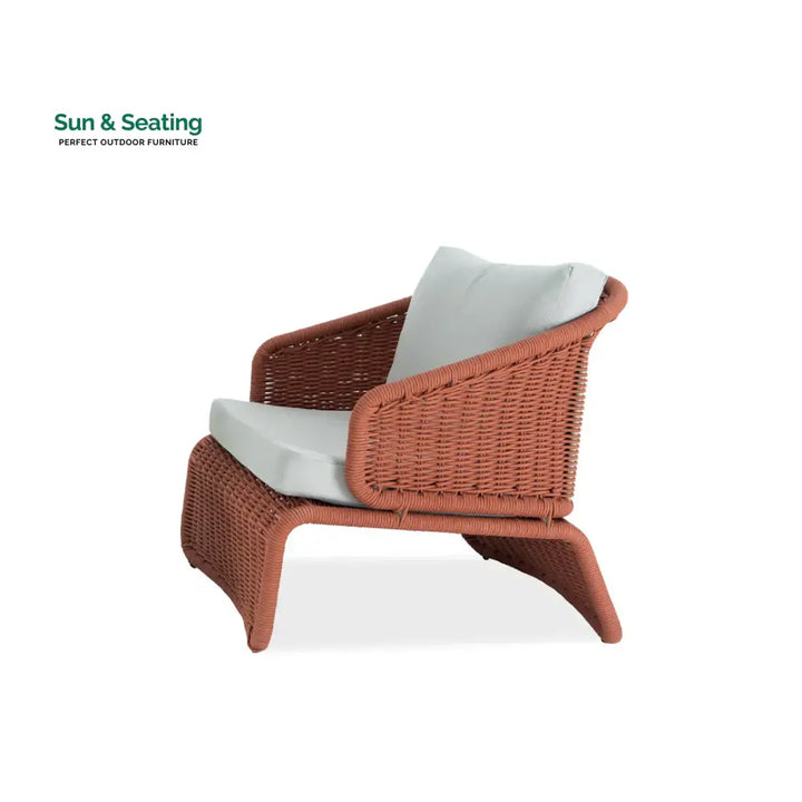 Floro Outdoor Patio Seating Set 2 Chairs and 1 Table Set (Green &amp; Orange) Braided And Rope Coffee Table Sets