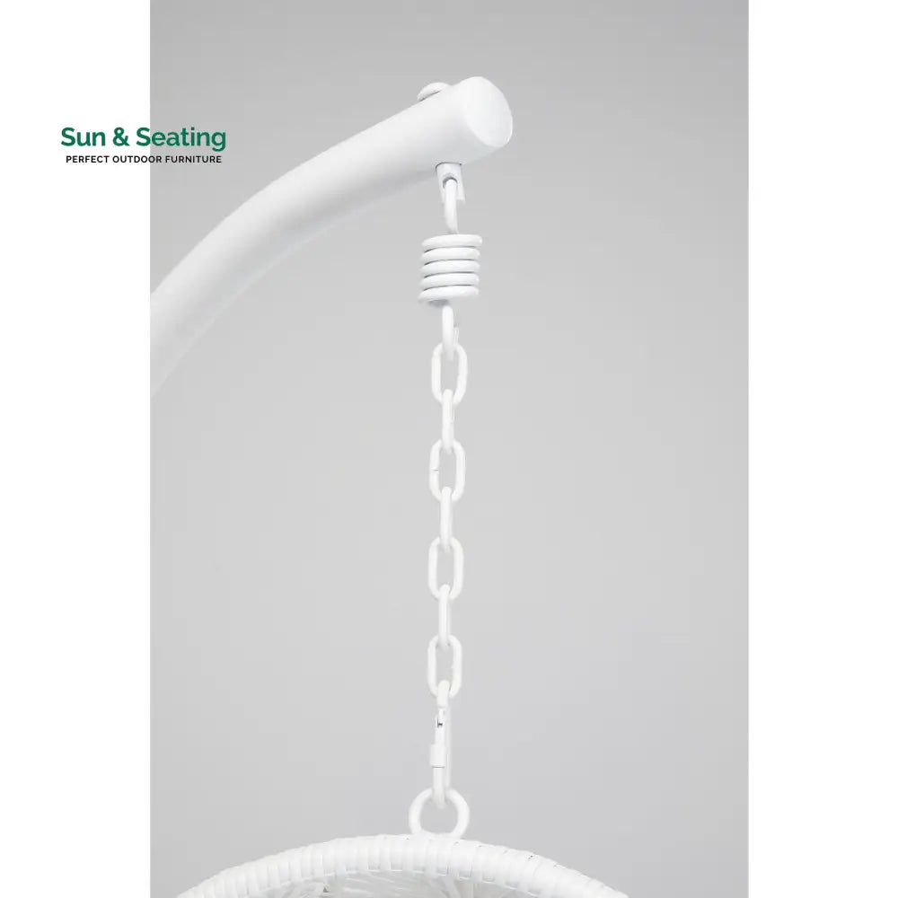 Flutter Single Seater Hanging Swing With Stand For Balcony Garden (White) Swings