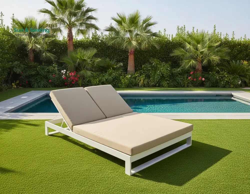 Fly Outdoor Swimming Poolside Lounger (White) Loungers