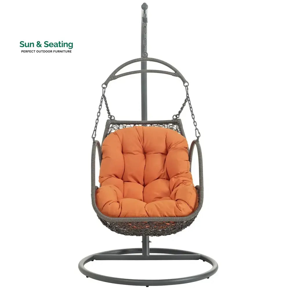 Folake Outdoor Rattan Wicker Hanging Swing Chair with Cushion Swing