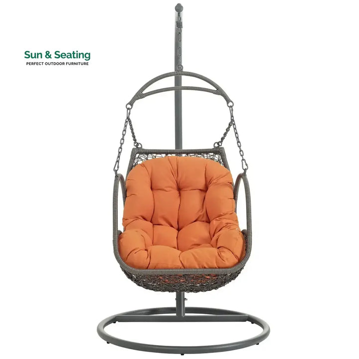 Folake Outdoor Rattan Wicker Hanging Swing Chair with Cushion Swing
