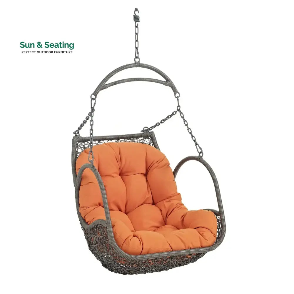 Folake Outdoor Rattan Wicker Hanging Swing Chair with Cushion Swing