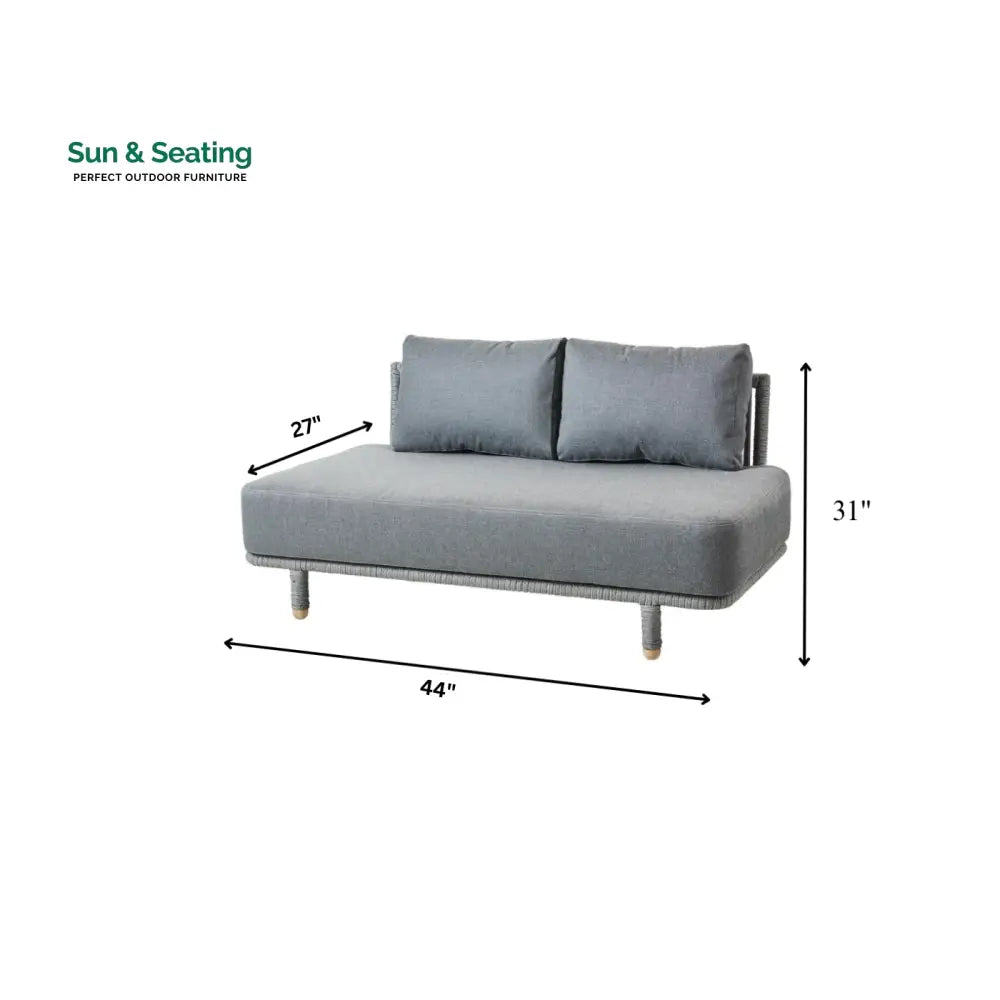 Folliero Outdoor Sofa Set 2 Seater 1 Corner Module and 1 Center Table Braided &amp; Rope (Grey) Sofa Sets