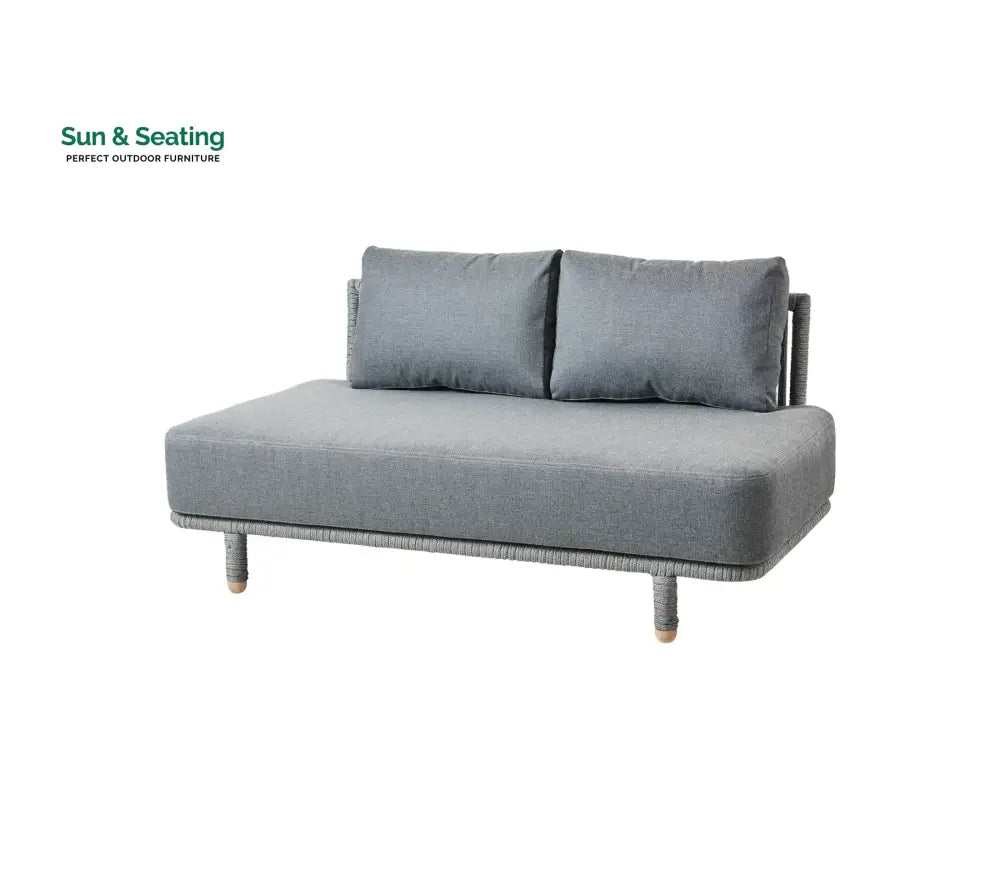 Folliero Outdoor Sofa Set 2 Seater 1 Corner Module and 1 Center Table Braided &amp; Rope (Grey) Sofa Sets