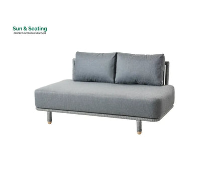 Folliero Outdoor Sofa Set 2 Seater 1 Corner Module and 1 Center Table Braided & Rope (Grey) Sofa Sets