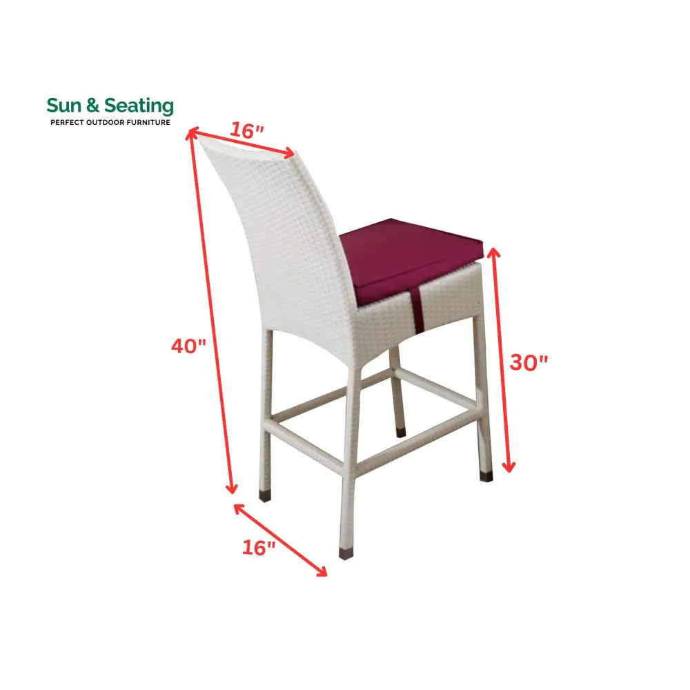 Forst Outdoor Patio Bar Sets 4 Chairs and 1 Table (White) Bar Sets
