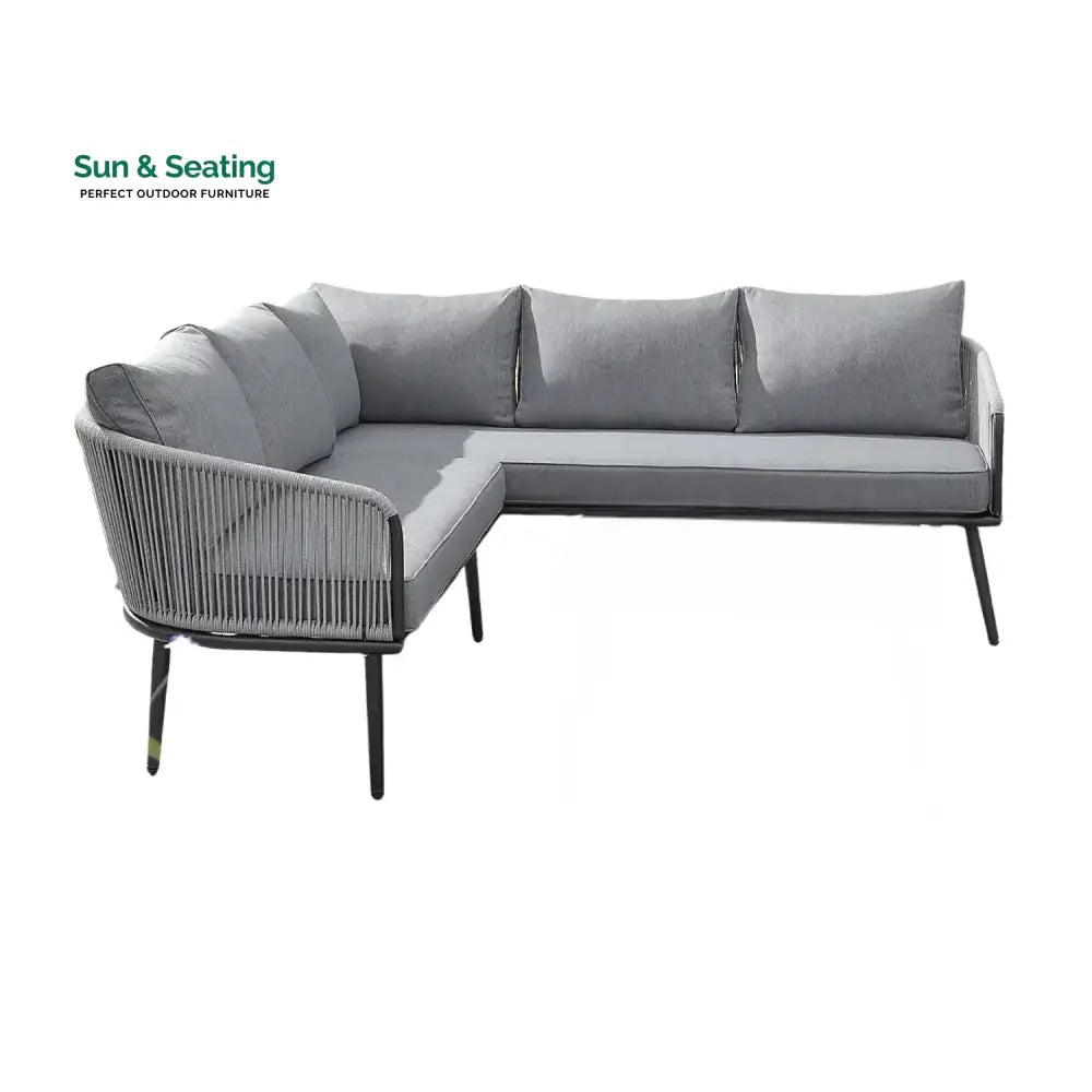 Fozia Outdoor Rope L-Shaped Conversation Sofa Set Sofa Set