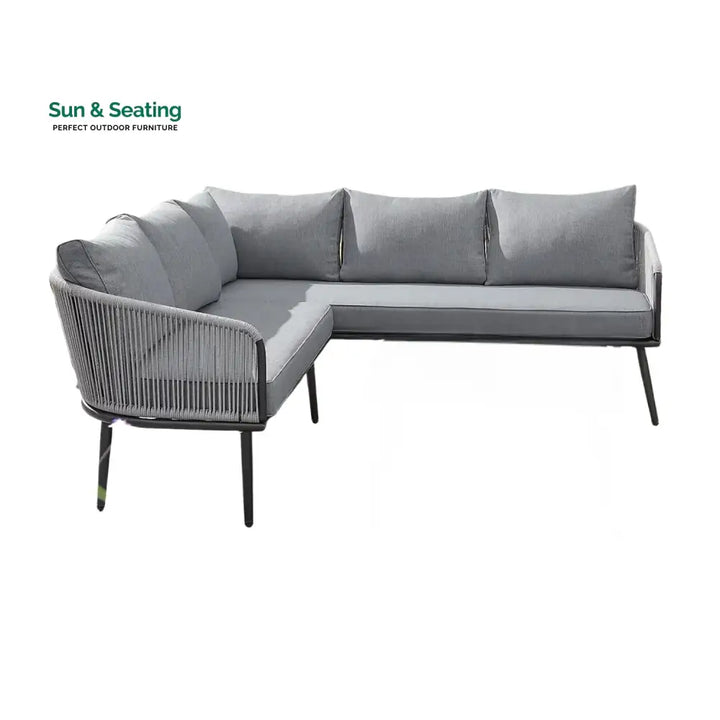 Fozia Outdoor Rope L-Shaped Conversation Sofa Set Sofa Set