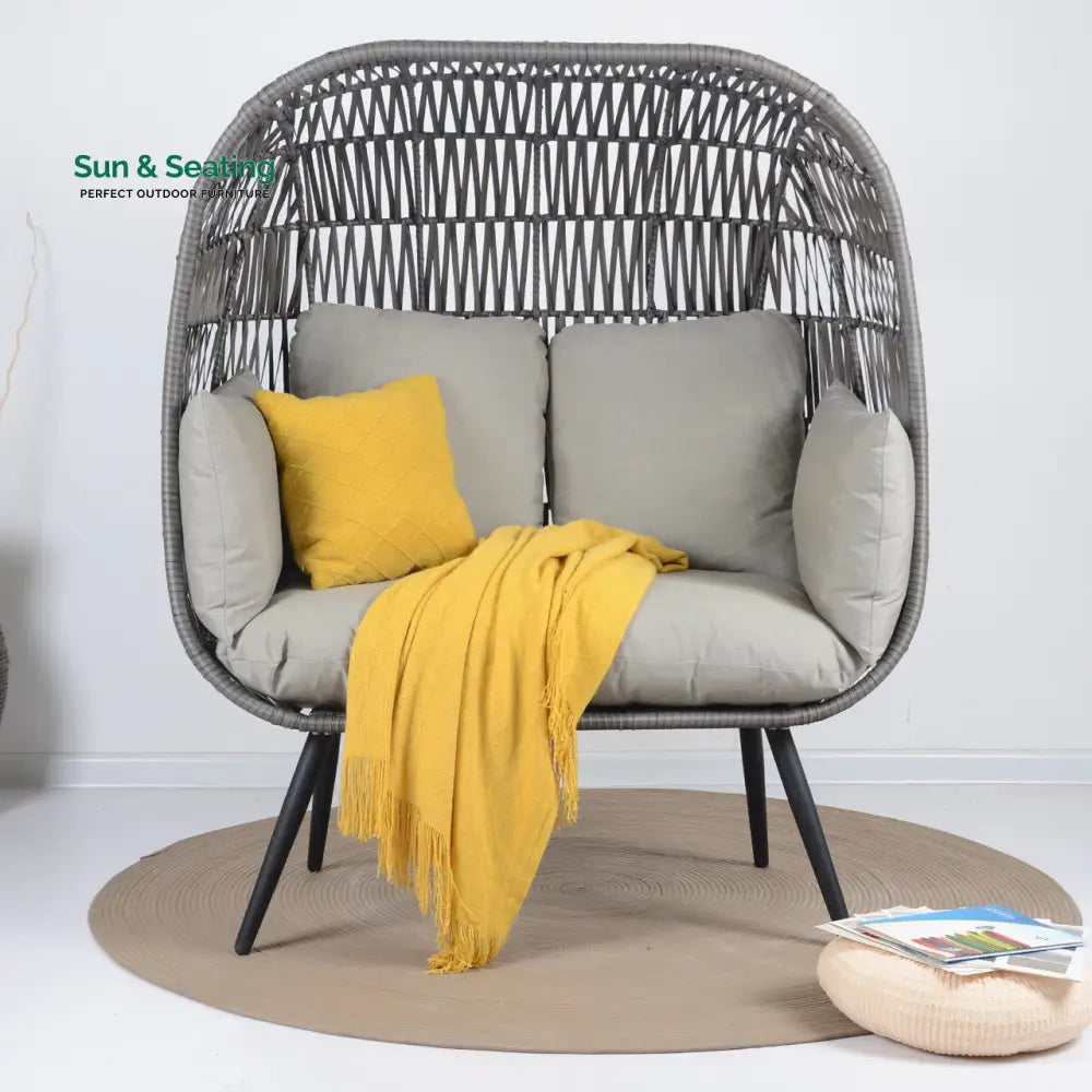 Fraga Double Seater Swing Basket For Balcony &amp; Garden (Grey) Swings