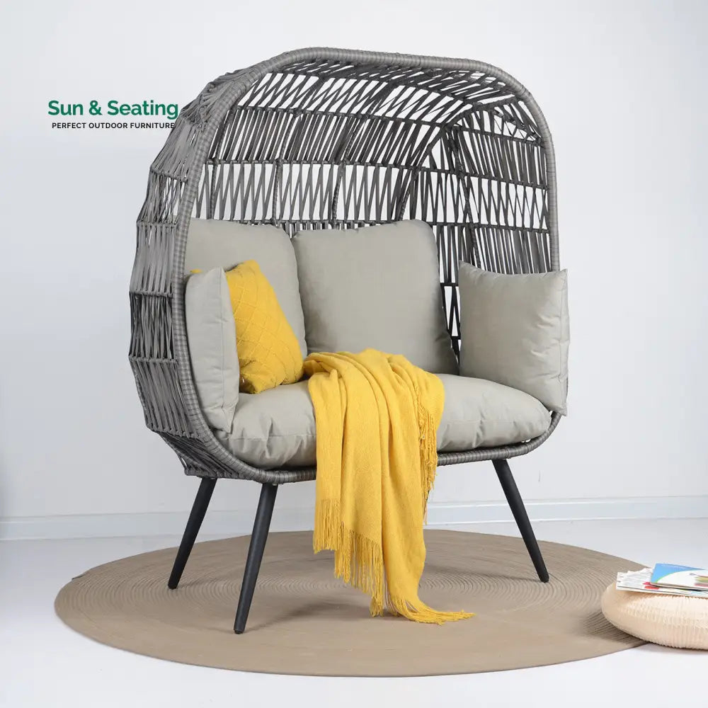 Fraga Double Seater Swing Basket For Balcony & Garden (Grey) Grey Swings
