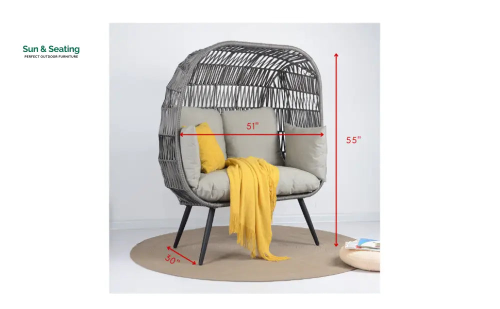 Fraga Double Seater Swing Basket For Balcony &amp; Garden (Grey) Swings