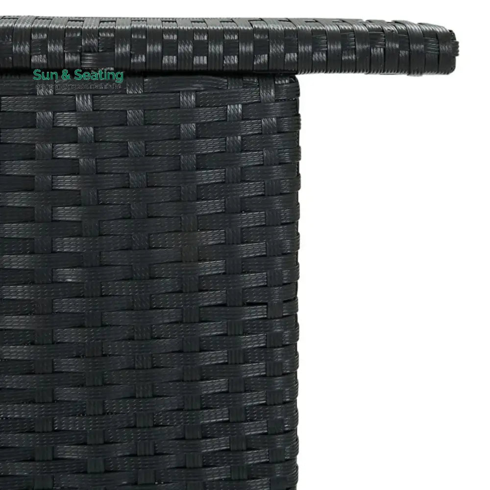 Francisca Outdoor Rattan Wicker Bar Table With a High-Top Design &amp; Integrated Storage Shelf Bar Table