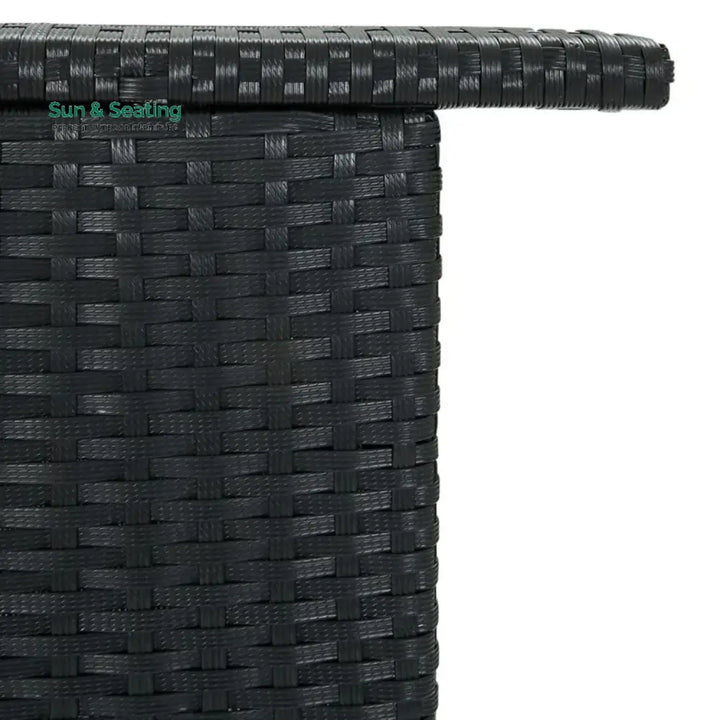 Francisca Outdoor Rattan Wicker Bar Table With a High-Top Design &amp; Integrated Storage Shelf Bar Table