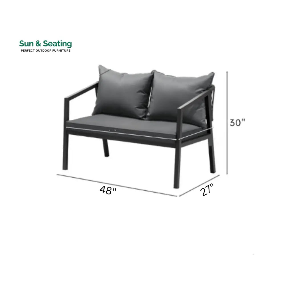 Freig Outdoor Sofa Set 2 Seater 2 Single seater and 1 Center Table (Dark Grey) Braided &amp; Rope Sofa Sets