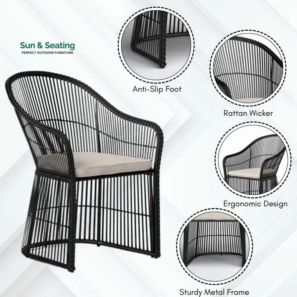 Freya 3-Piece Outdoor Rattan Wicker Patio Set Patio Set