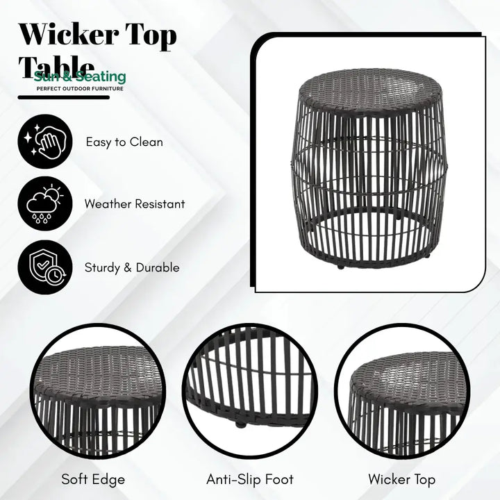 Freya 3-Piece Outdoor Rattan Wicker Patio Set Patio Set