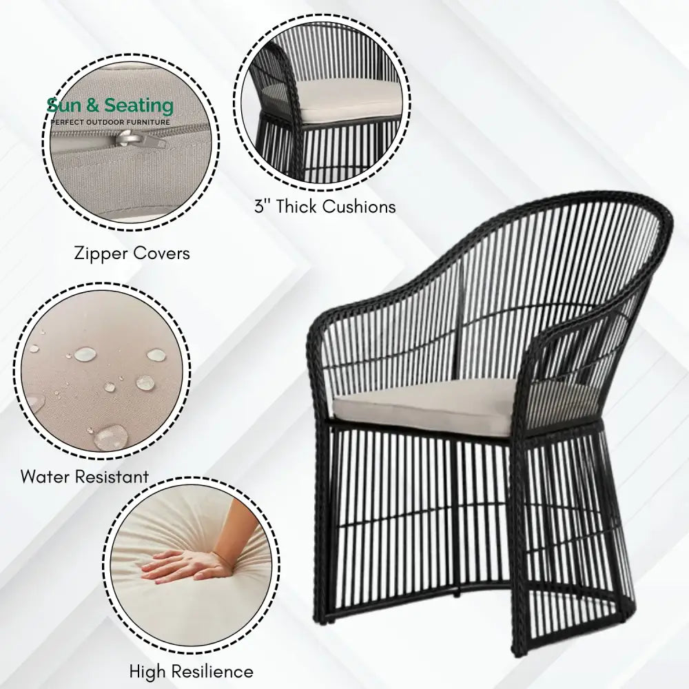 Freya 3-Piece Outdoor Rattan Wicker Patio Set Patio Set