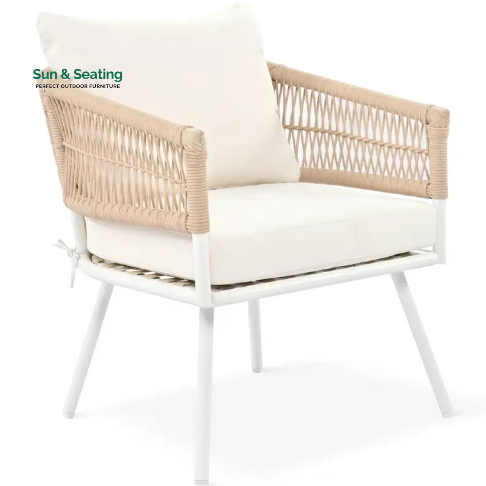 Frias Outdoor Sofa Set 2 Seater 2 Single seater and 1 Center Table Braided &amp; Rope Sofa Sets