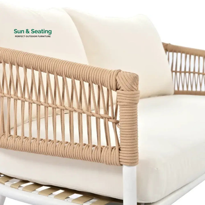 Frias Outdoor Sofa Set 2 Seater 2 Single seater and 1 Center Table Braided &amp; Rope Sofa Sets
