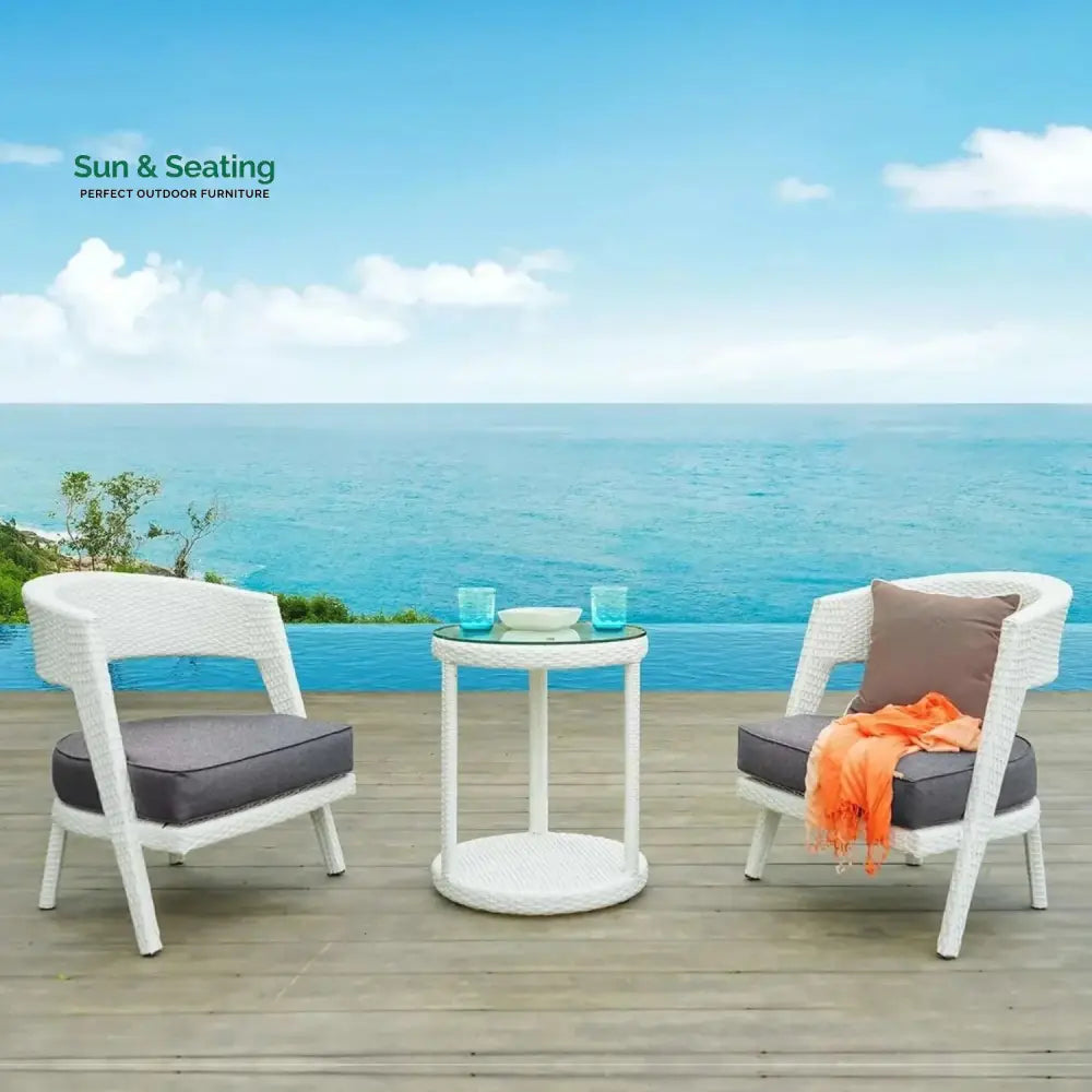 Frieda Outdoor Rattan Wicker 3-Piece Patio Set Patio Set