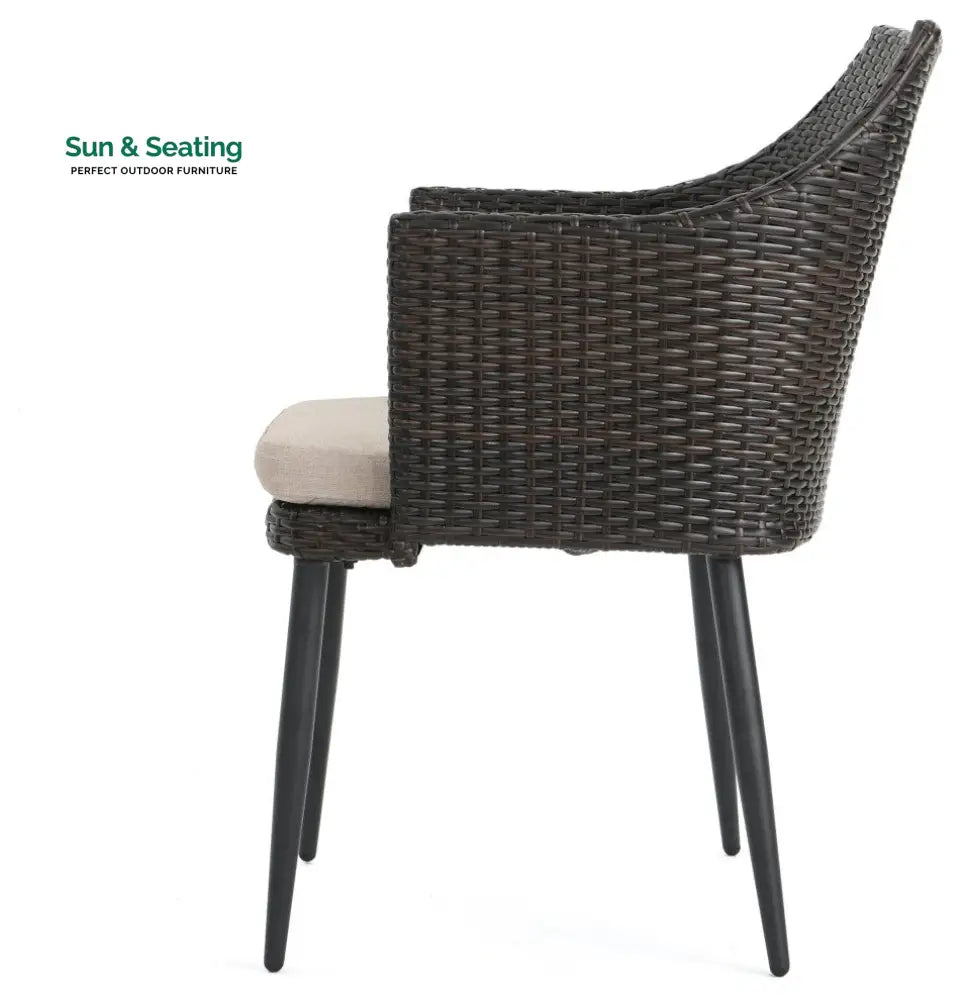 Froe Outdoor Patio Seating Set 2 Chairs and 1 Table Set (Brown) Coffee Table Sets