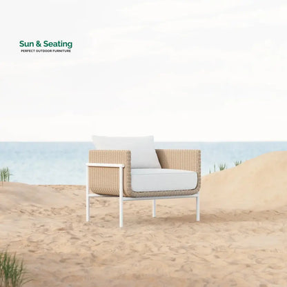 Frolov Outdoor Garden Balcony Sofa Set 2 Seater 2 Single seater and 1 Center Table With 1 Side Table Set (Tan) Sofa Sets