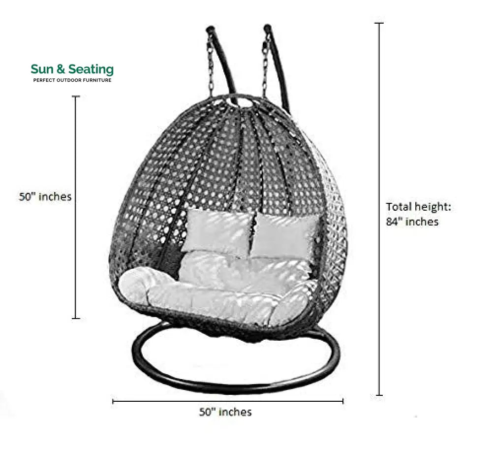 Fulvia Double Seater Hanging Swing With Stand For Balcony Garden Swing (White) Swings