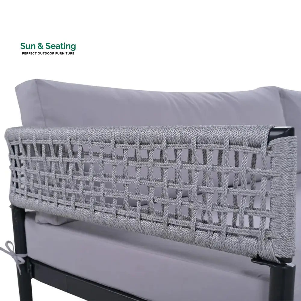 Furni Outdoor Sofa Set 3 Seater 2 Single seater and 1 Center Table Set (Grey) Braided &amp; Rope Sofa Sets