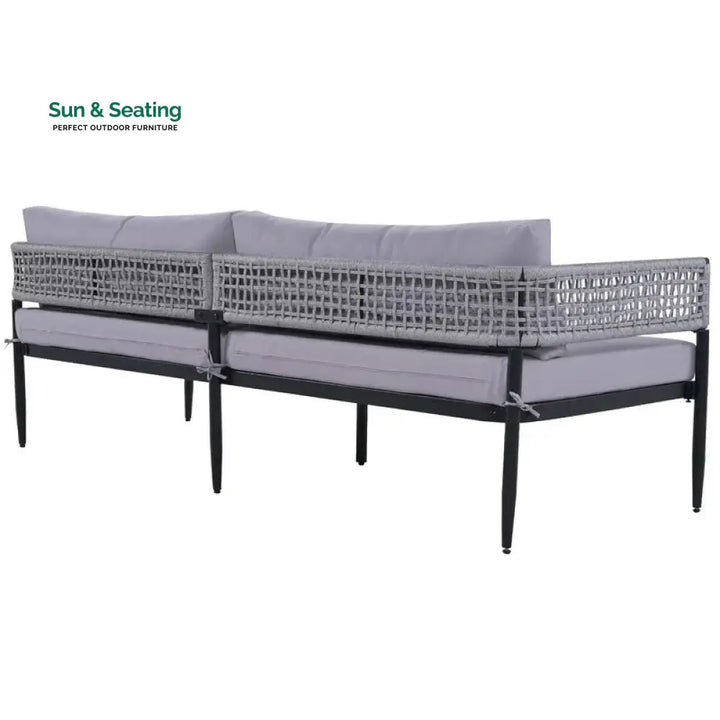 Furni Outdoor Sofa Set 3 Seater 2 Single seater and 1 Center Table Set (Grey) Braided &amp; Rope Sofa Sets