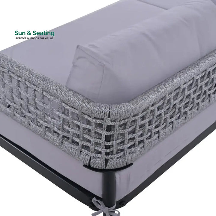 Furni Outdoor Sofa Set 3 Seater 2 Single seater and 1 Center Table Set (Grey) Braided &amp; Rope Sofa Sets