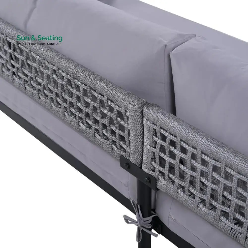 Furni Outdoor Sofa Set 3 Seater 2 Single seater and 1 Center Table Set (Grey) Braided & Rope Sofa Sets