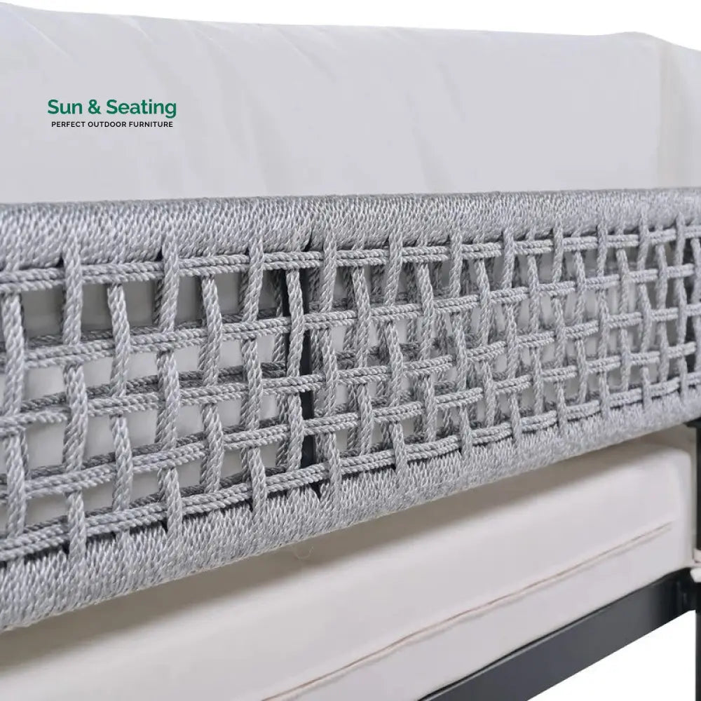 Furni Outdoor Sofa Set 3 Seater 2 Single seater and 1 Center Table Set (Grey) Braided & Rope Sofa Sets