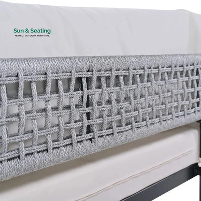 Furni Outdoor Sofa Set 3 Seater 2 Single seater and 1 Center Table Set (Grey) Braided & Rope Sofa Sets